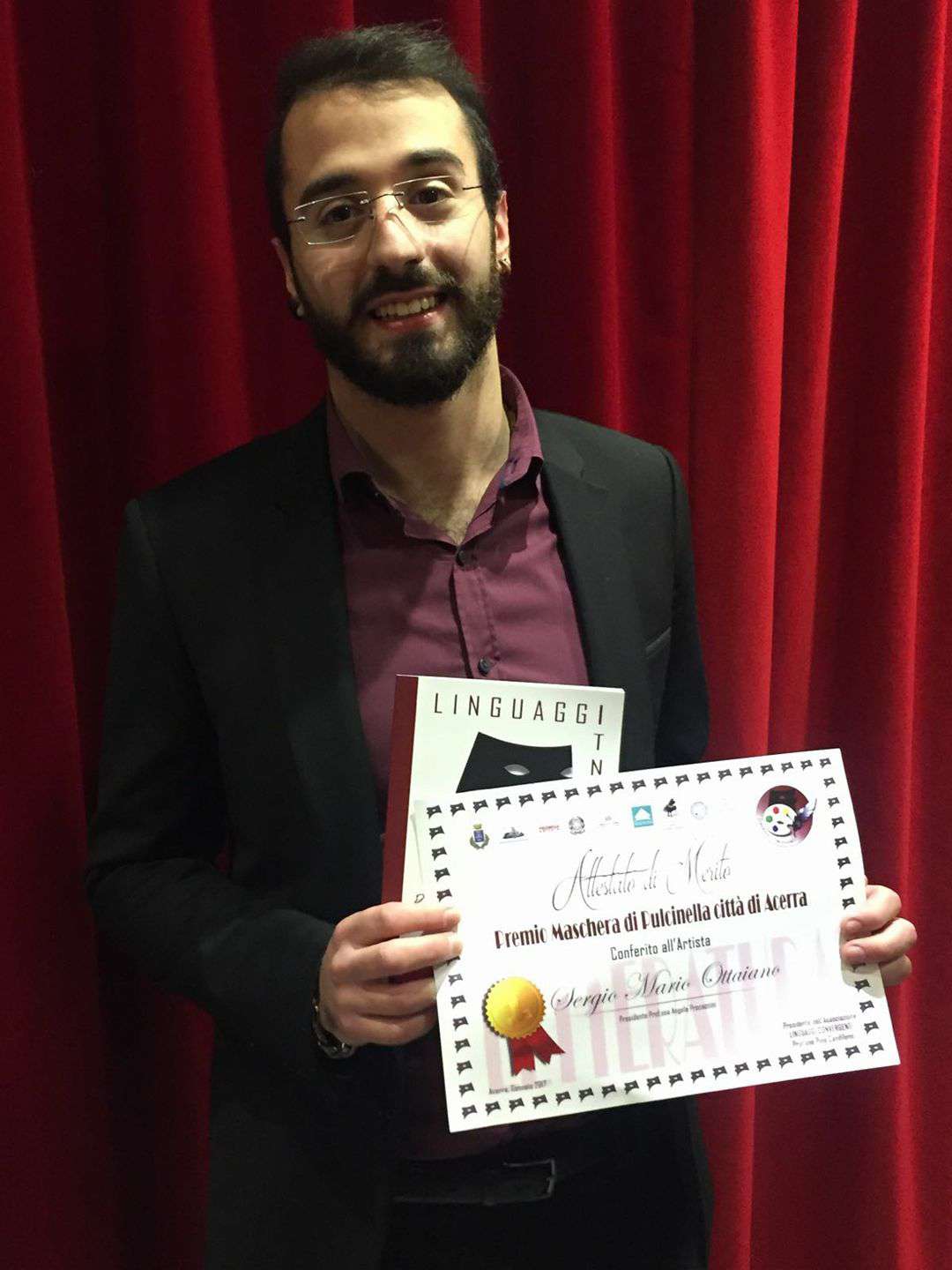 Sergio Mario Ottaiano arriva primo al Premio Maschera di Pulcinella – Città di Acerra, terza edizione.