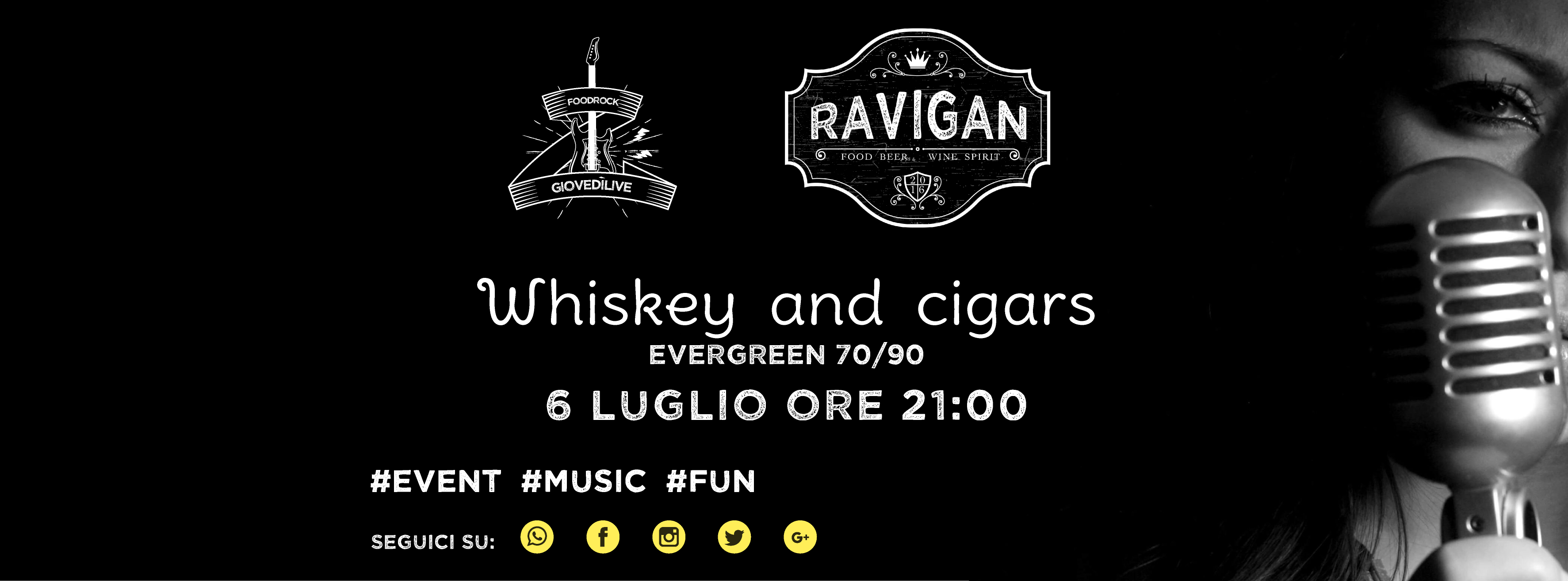 Whiskey’n’Cigars live al Ravigan Whiskey’n’Cigars prossimi ospiti del Ristopub