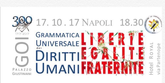 “Grammatica universale dei diritti umani”, convegno a Napoli martedì 17 ottobre